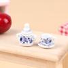 1 Sada 1:12 miniaturních porcelánových keramických čajových šálků domeček pro panenky Nádobí Kuchyňka domeček pro panenky Čajová konvice kutily