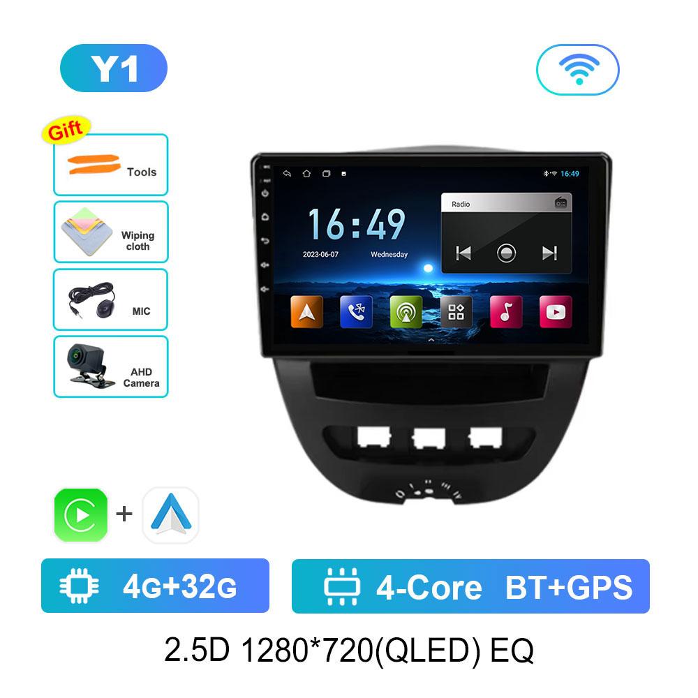 For Peugeot 107 For Toyota Aygo For Citroen C1 2005 - 2014 Android 14 GPS Car Video Multimedia Player BT WiFi HD Touch Screen 4G