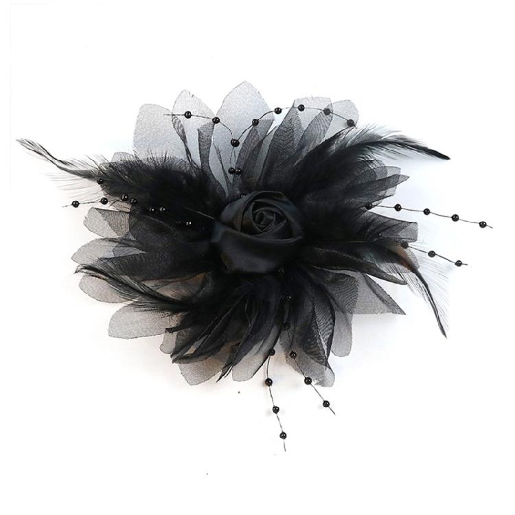 

3D Organza Flower Appliques Handmade Clothing Flower Patches Sewing On Materials чорний