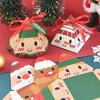 10pcs Christmas Kraft Paper Boxes Santa Claus Chocolate Candy Packaging Box Kids Favor Xmas Gift 2023 Happy New Year Party Decor