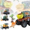 Sensory Engaging Dinosaur Truck Toy Set With Triceratops And Tyrannosaurus Figure