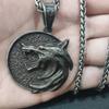 Men Vintage Viking Wolf Pendant Necklace Punk Rock Nordic Stainless Steel Wolf Head Jewelry for Men