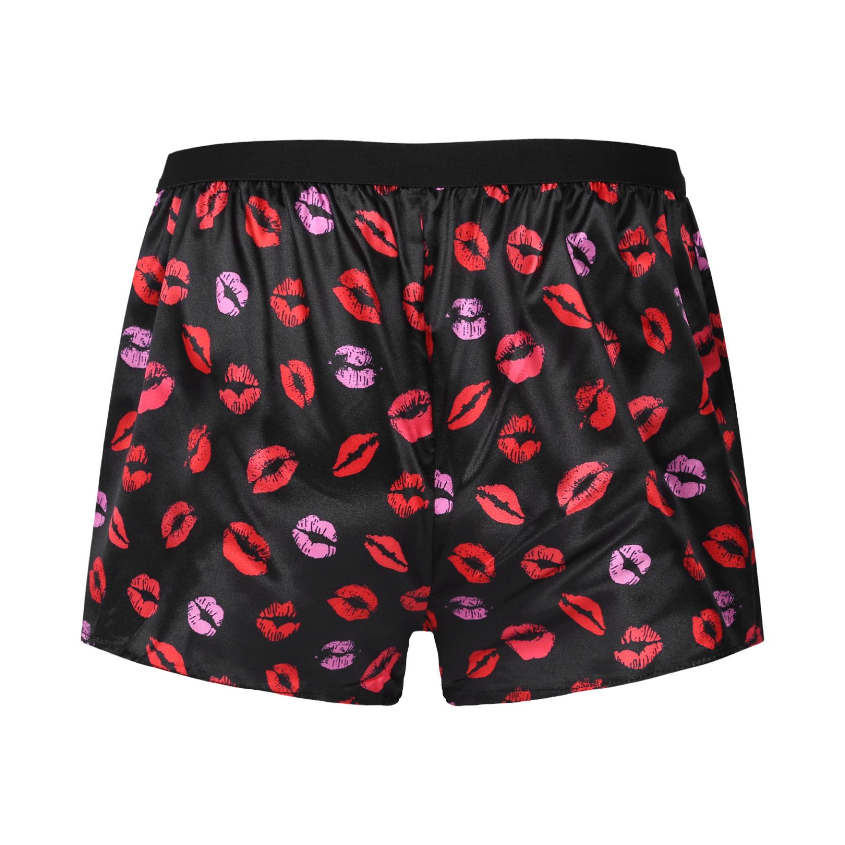 

Мужские трусы-боксеры, нижнее белье, шелковые атласные базовые боксеры, шорты, трусы L чёрный/красный