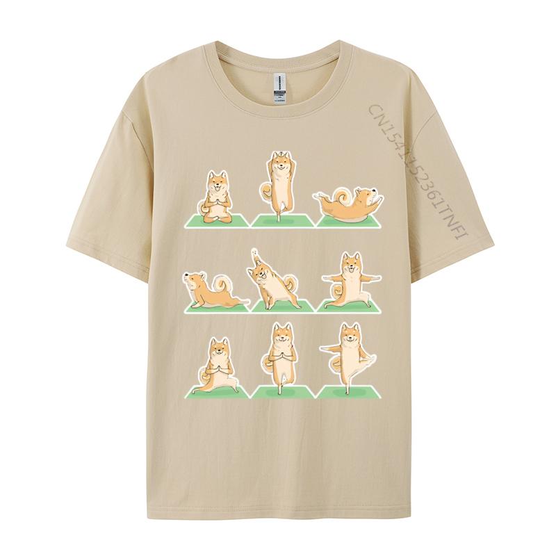 Akita Inu Chien Pose de Yoga Zen Mignon T-shirt Coton Hauts Jeunesse T-shirts Europe T-shirts Populaires Marque T-shirt