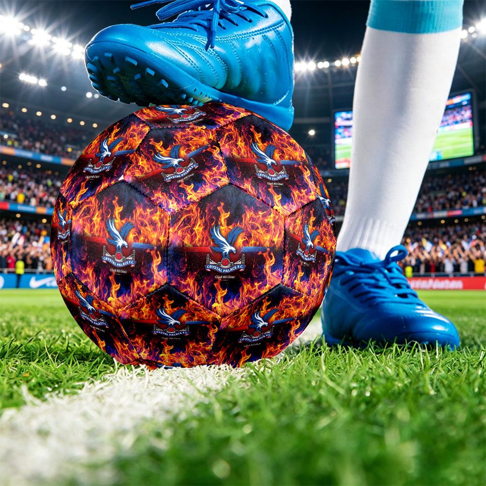 Crystal Palace FootballPrinted Size 5 Soccer Botball, Anti Slip Adult Match Football Souvenir for Football Fans