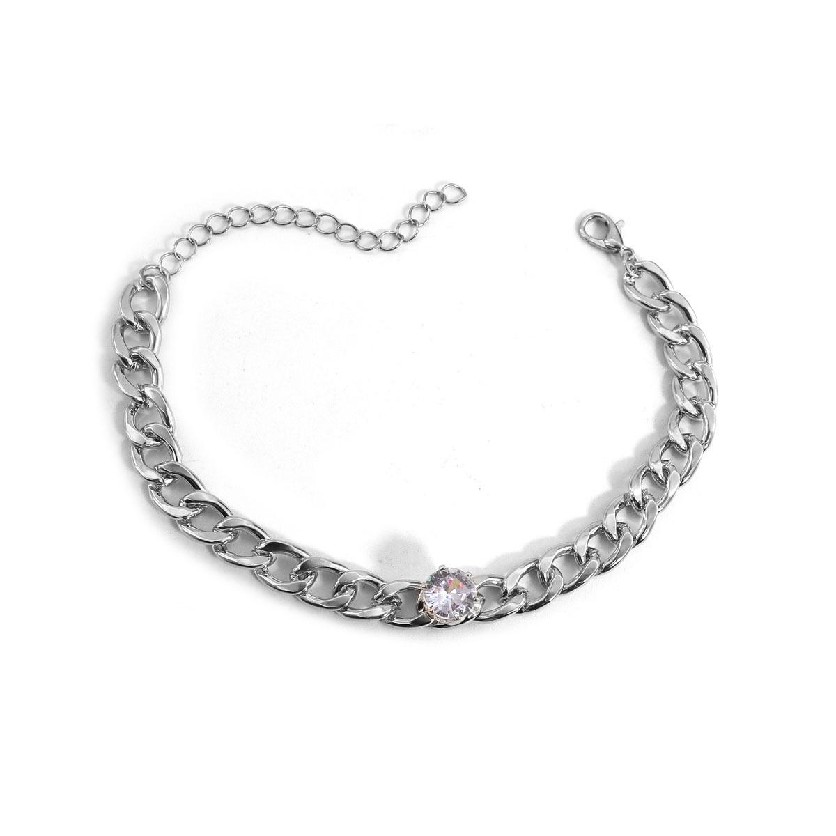 

Циркон Ретро Хип-хоп Цепочка на ногу: Минималистичный трансграничный стиль серебряный