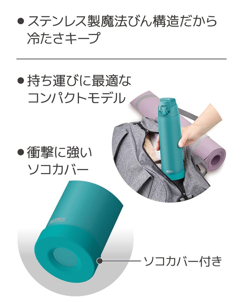 Thermos Vacuum Insulated Sports Keeps Drinks Cold TQS Bottle, 0.72L, Turquoise, Only, FJR-720