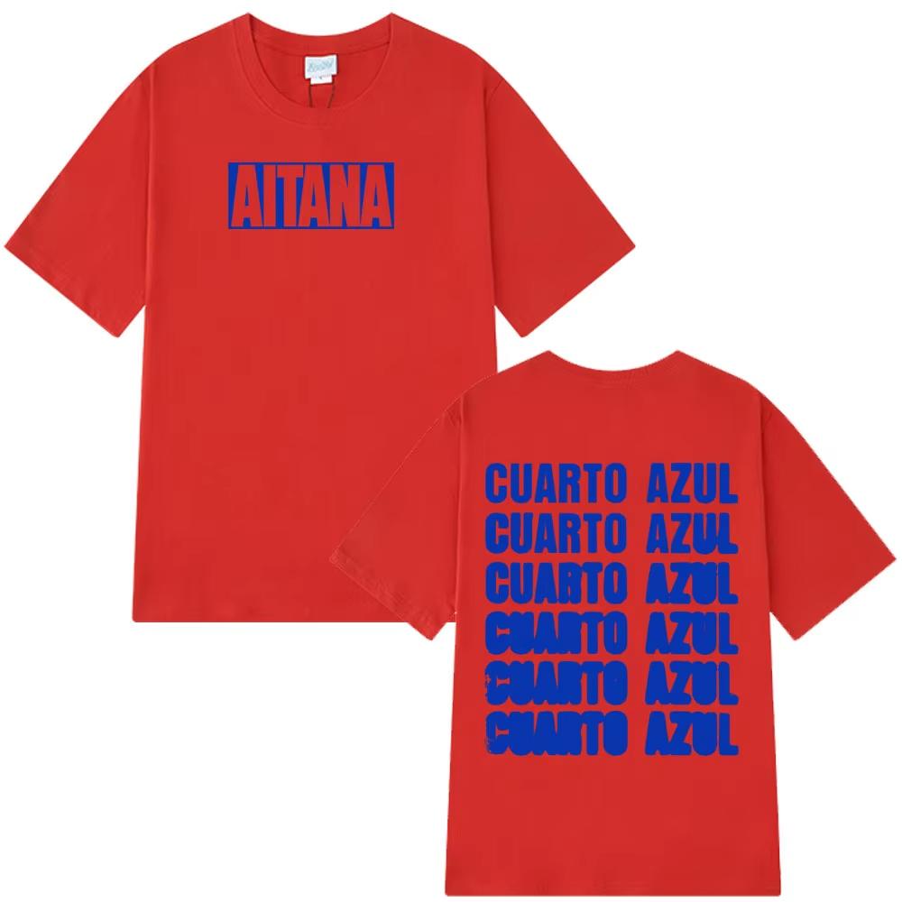 Singer Aitana Cuarto Azul World Tour 2026 Merch Tshirt Unisex Women Comfort T Shirts Summer Pure Cotton Aesthetic Trend Tshirts