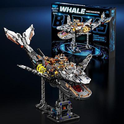 Grenzübergreifend kompatible Lego-Steine: Mechanisches Wal-Montagemodell - Bausteinspielzeug für Jungen