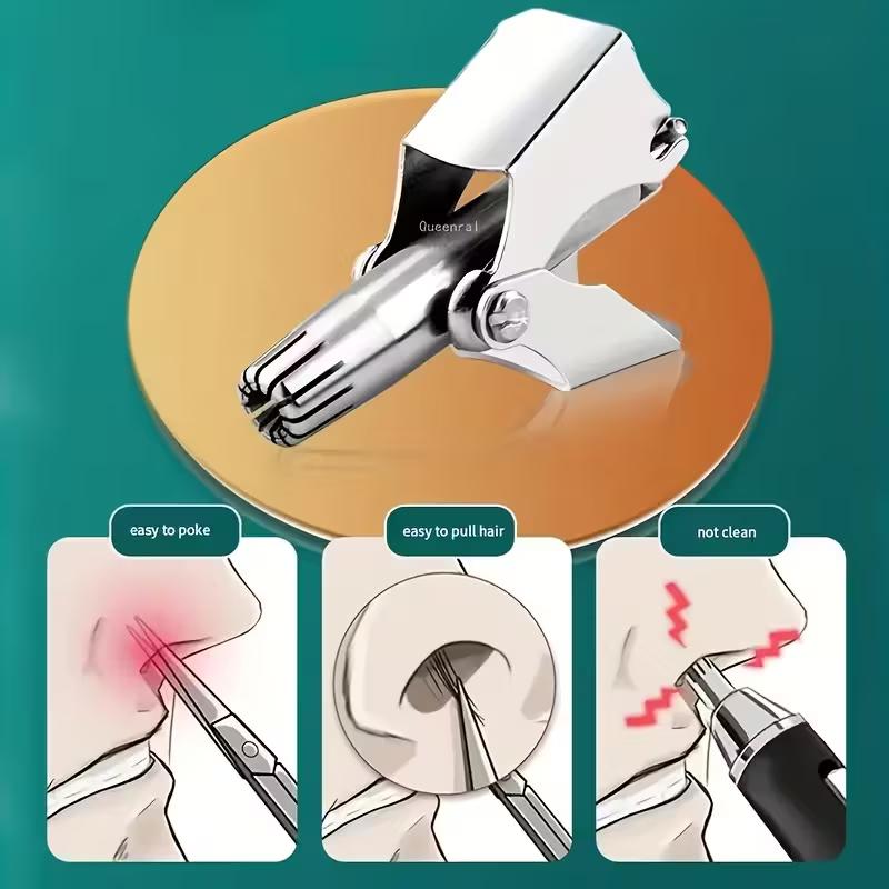 Manual Nose Hair Trimmer – Washable Nose Grooming Tool for Men & Women, Easy-to-Use and Portable