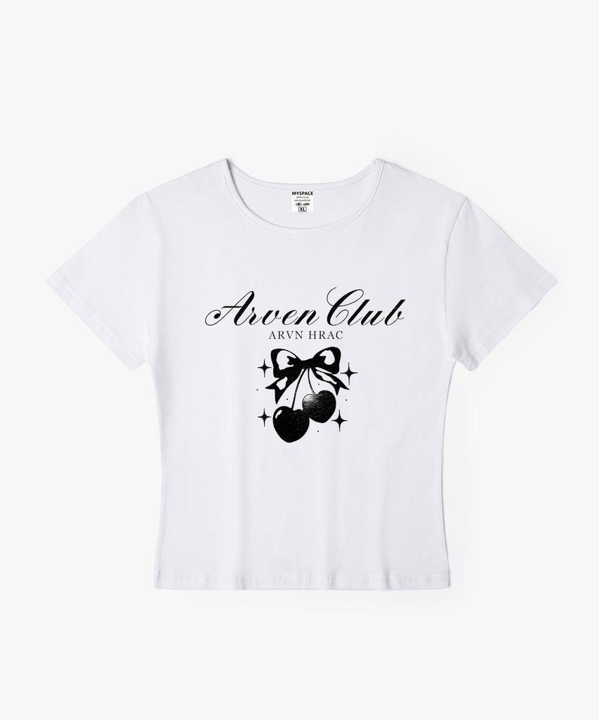 Aleubenkeulleob Stamp Cherry Women'S Slim Fit Short Sleeve T-Shirt