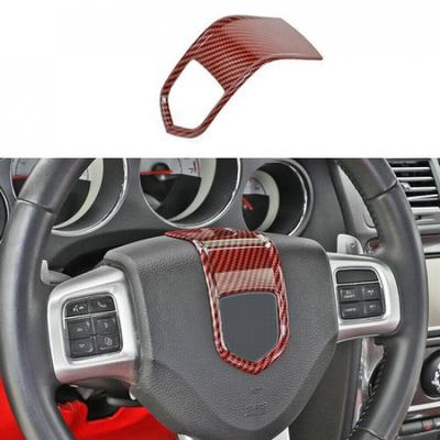 Autocollant de Couvercle de Garniture de Volant en Carbone Rouge Pour Dodge Challenger Charger 09-14