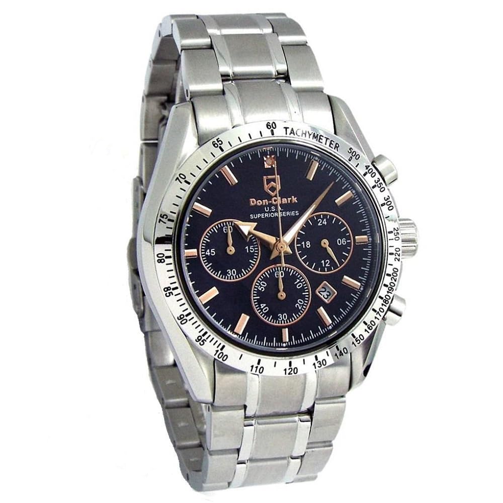 Limited Edition Men's Chronograph Watch with Tachymeter, Sapphire Crystal, Natural Black Shell Dial, and Strap Adjustment Tool