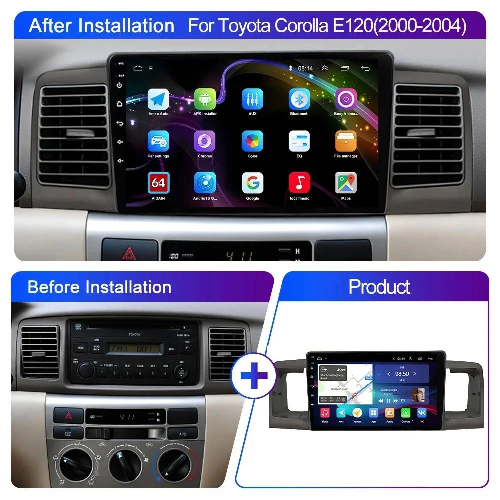 JIUYIN Android Car Radio for Toyota Corolla E120 E130 2000-2007 Multimedia Video Player Navigation GPS Stereo Carplay Head 2din