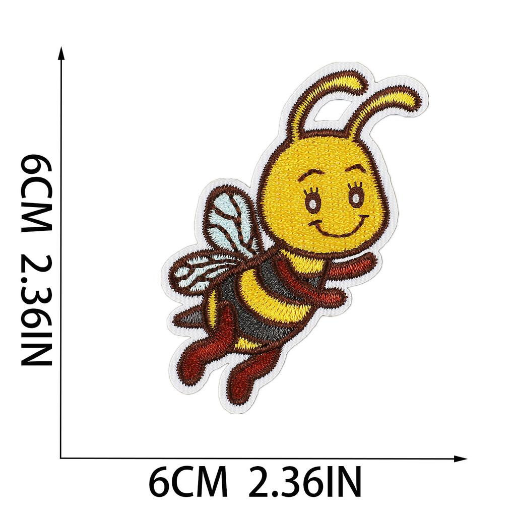 Bee Family Honey Embroidery Cloth Sticker Bag Decoration Sunflower Patch Sticker Cartoon Summer Bicycle Embroidery Sticker