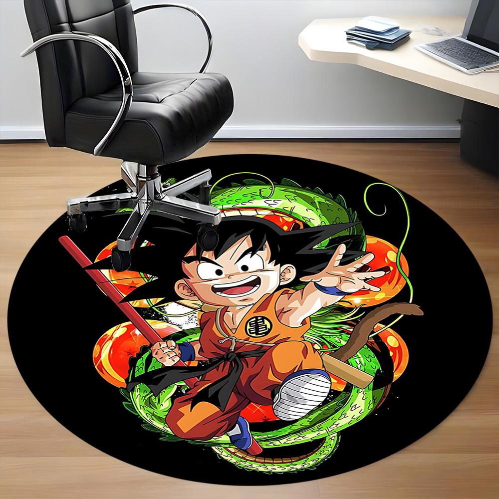 1pc Dragon Ball Z Goku Office Round Area Rug, Indoor Mat Suitable For Office,Bedroom Living Room Home Decor, Room Deco a0926163