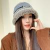 Gorro de lana de punto de moda de otoño e invierno para mujer, cálido gorro de pescador coreano, gorro japonés de gran tamaño