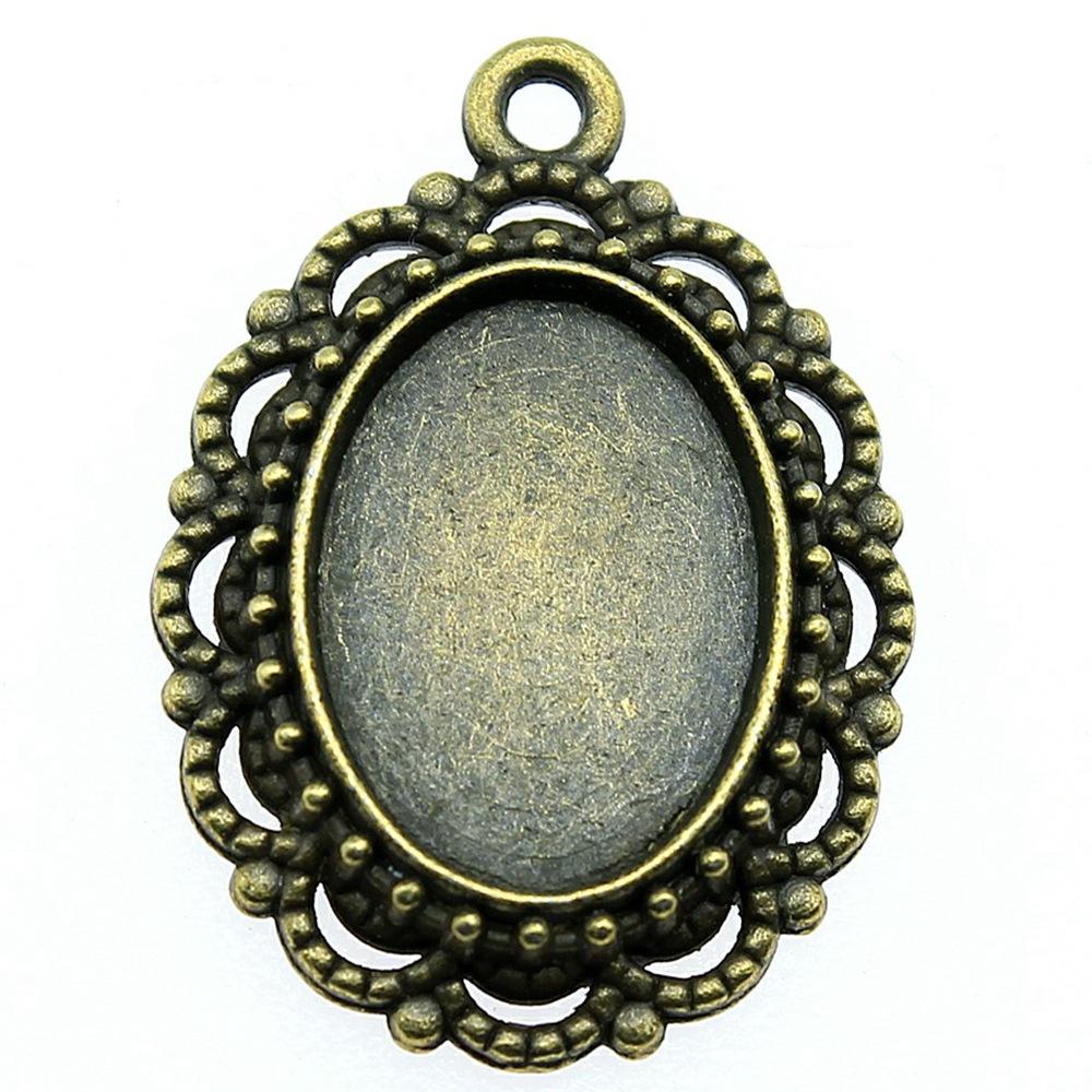 10pcs Fit 13x18mm Oval Glass Cabochon DIY Oval Cameo Cabochon Pendant Base Setting For DIY Jewelry Making