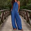 Yousheng Women's Casual Jumpsuit, Comfortable Loose Fit Jumpsuit, Summer Sleeveless Wide Leg Romper, Soft Stretchy Romper with Pockets for Work Party
