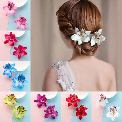 Hair Accessories Beach Girls Barrette Wedding Accessories Flower Hair Clips Orchid  Bridal Hairpins
