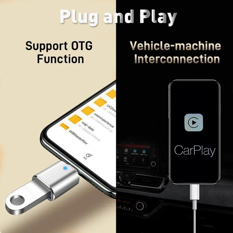 1pc LED USB 3.0 To Type C Adapter OTG To USB C Female Connector for Phone