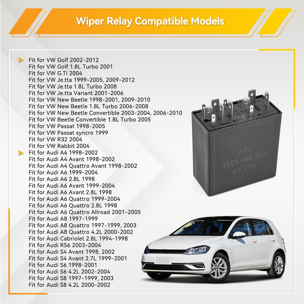 Relé ovládání motoru stěračů 4B0955531A #377 11 pinů Náhrada pro VW Golf 4 Jetta Beetle Passat B5 A4 A6