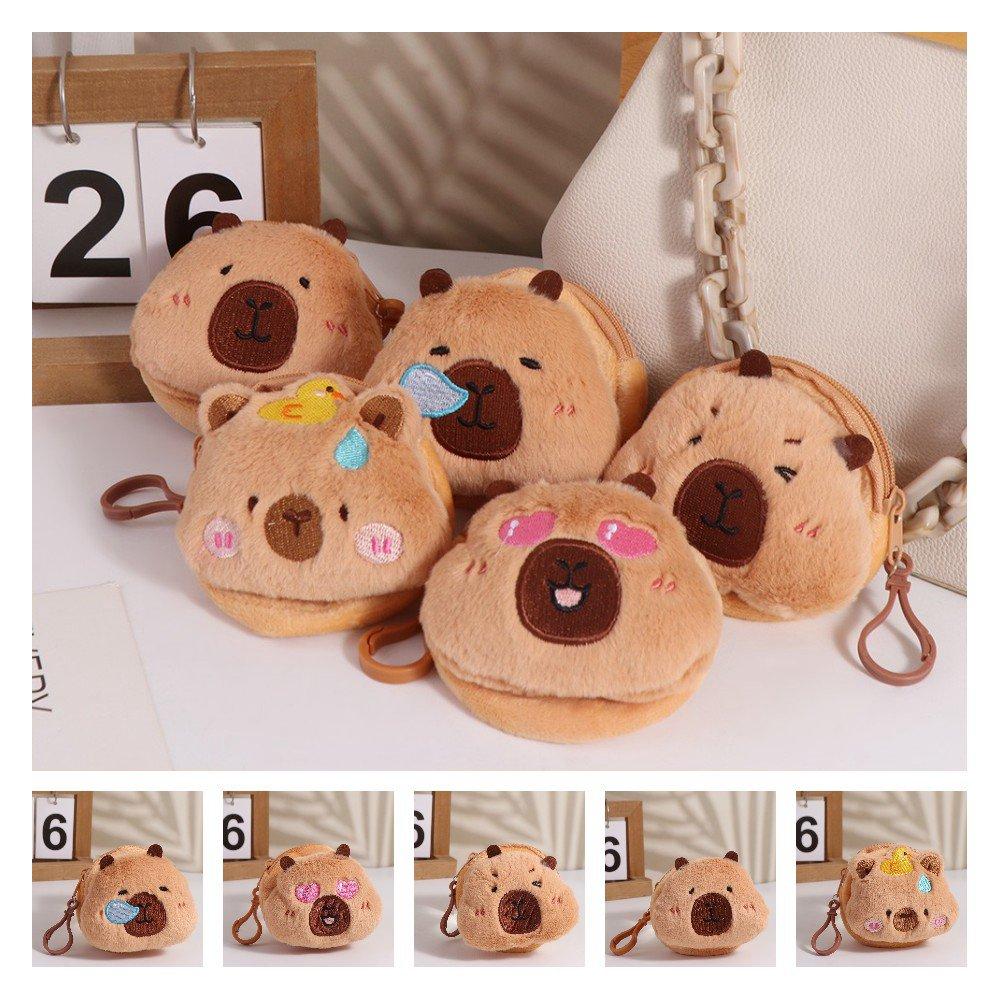 Money Bag Capybara Coin Purse Wallet Zipper Capibara Earphone Case Capybara Plush Purse Bag Travel