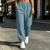 Women's Cotton Loose Fit Wide Leg Pants with Pockets for Casual Daily Wear