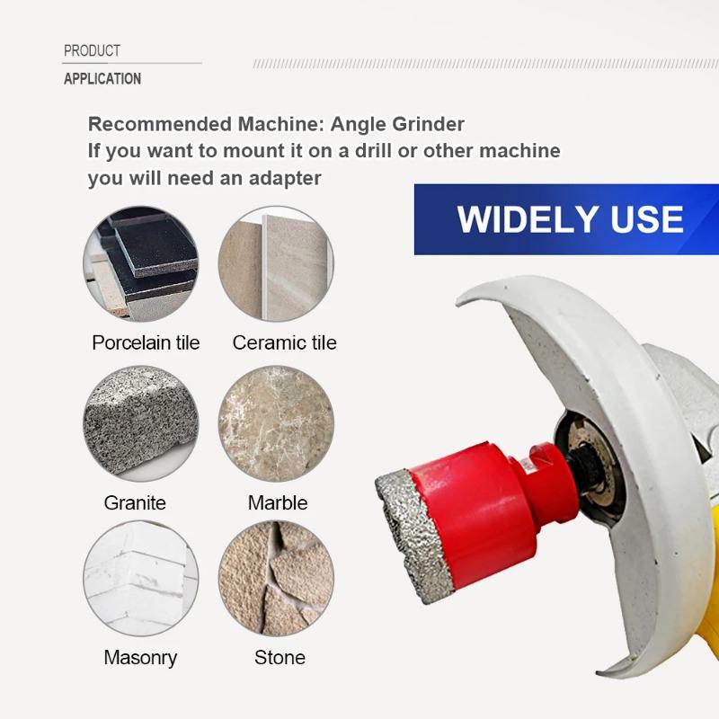 2pcs 6mm Hole Opener Diamond Drill Bit Dry Porcelain Tile Marble Core Drill Bit Granite Marble Hole Saw M14 Threaded Drill Crown