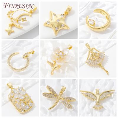 Charm Jewelry Making 18K Real Gold Plated Jewellery Charms Accessories,Pendant For Needlework,Fashion Star/Moon Pendant