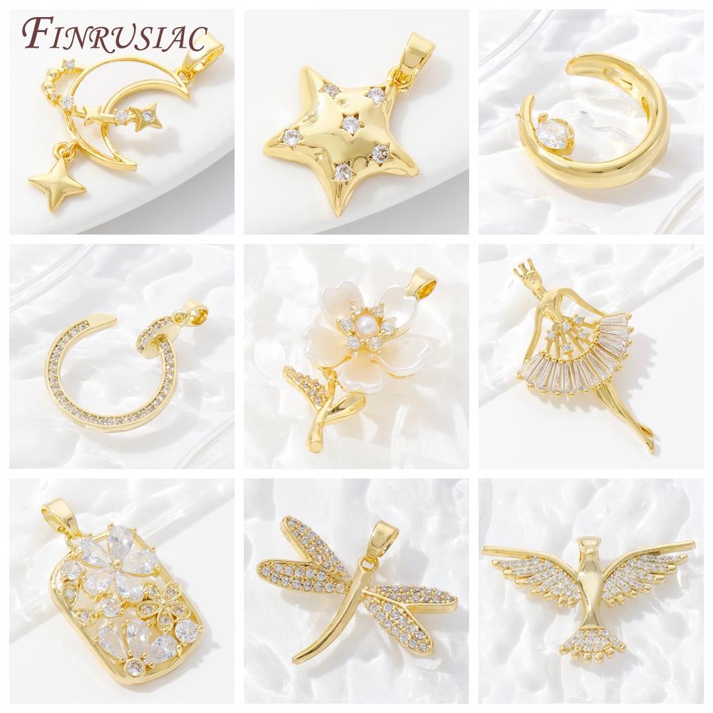 Charm Jewelry Making 18K Real Gold Plated Jewellery Charms Accessories,Pendant For Needlework,Fashion Star/Moon Pendant