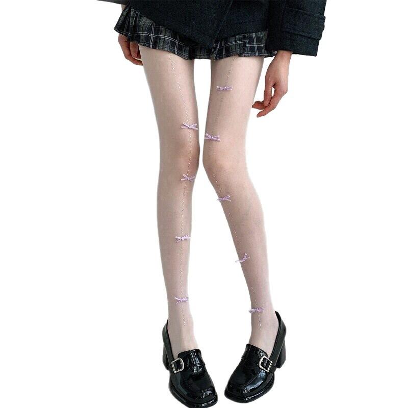 Rhinestone Bow Shiny Stockings Women'S Anti-Hook Durable Pantyhose Sexy Black Stockings High Elastic And Thin Leggings