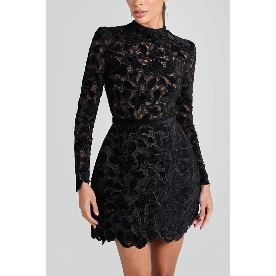 

Весна и осень Новое платье с длинным рукавом на молнии M чёрный