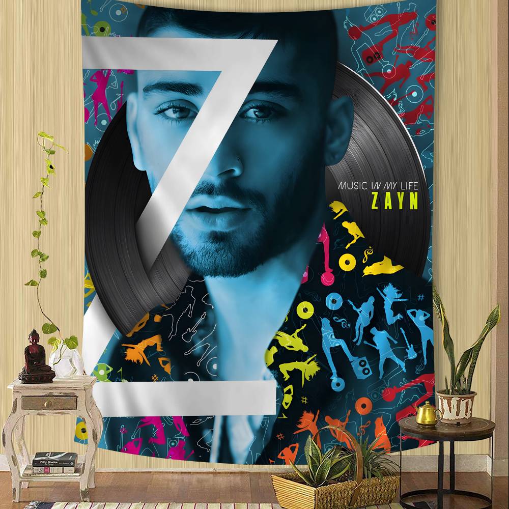 Singer ZZayn MMalik Movie Anime Tapestry Hippie Flower Wall Carpets Dorm Decor Cheap Hippie Wall Hanging