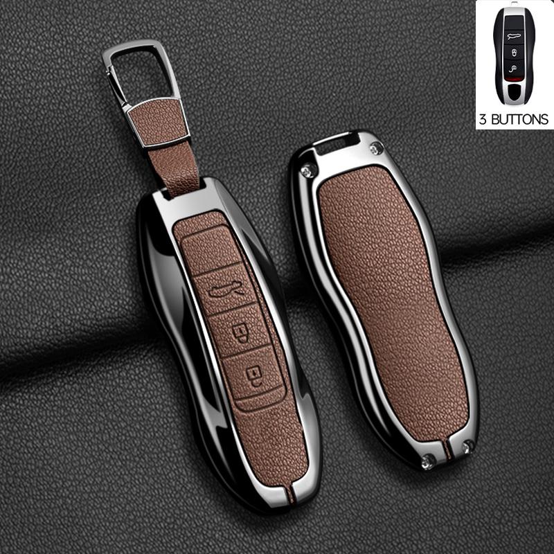Metal Car Key Case Cover For Porsche Cayenne 958 911 Lepin 996 Macan Boxster Panamera 997 944 924 Panamera 718 971 9YA Keychain
