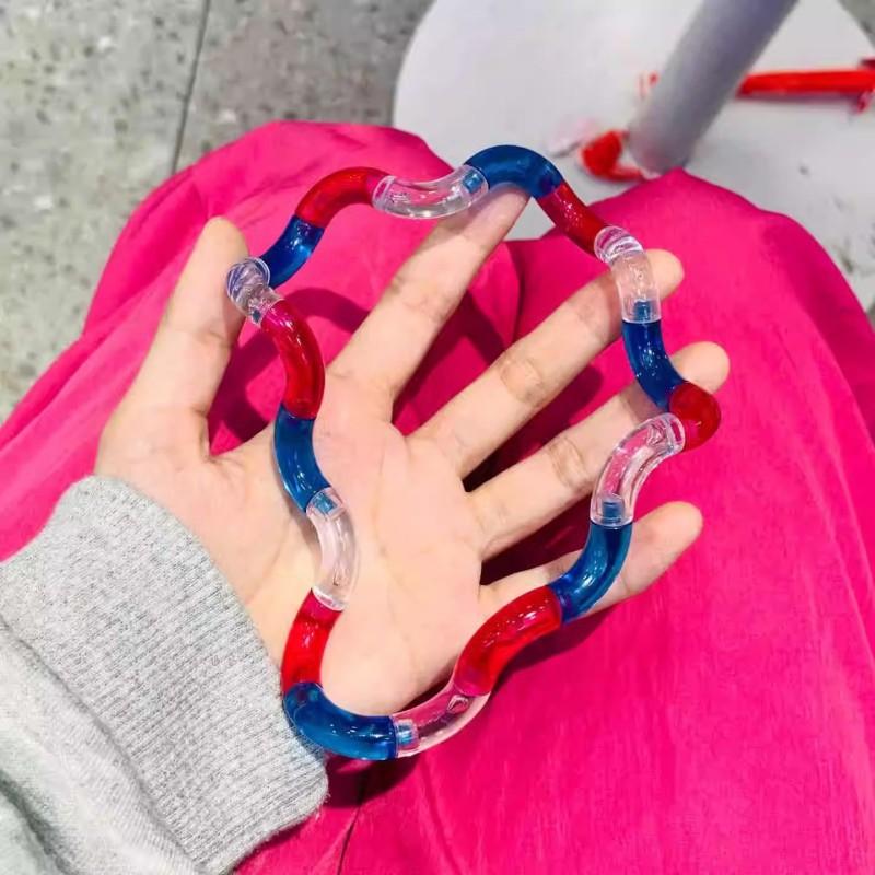 1/3/5Pcs Deformable Rope Crystal Twist Rope Pressure Stress Relief Toy Rrainbow Color Deformation Rope Knot Funny Sensory Toy