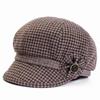 WTEMPO Wide-brimmed Solid Color Plaid Printed Hats Women Autumn Winter Bowknot Retro Vintage Cold-proof Windproof Hats