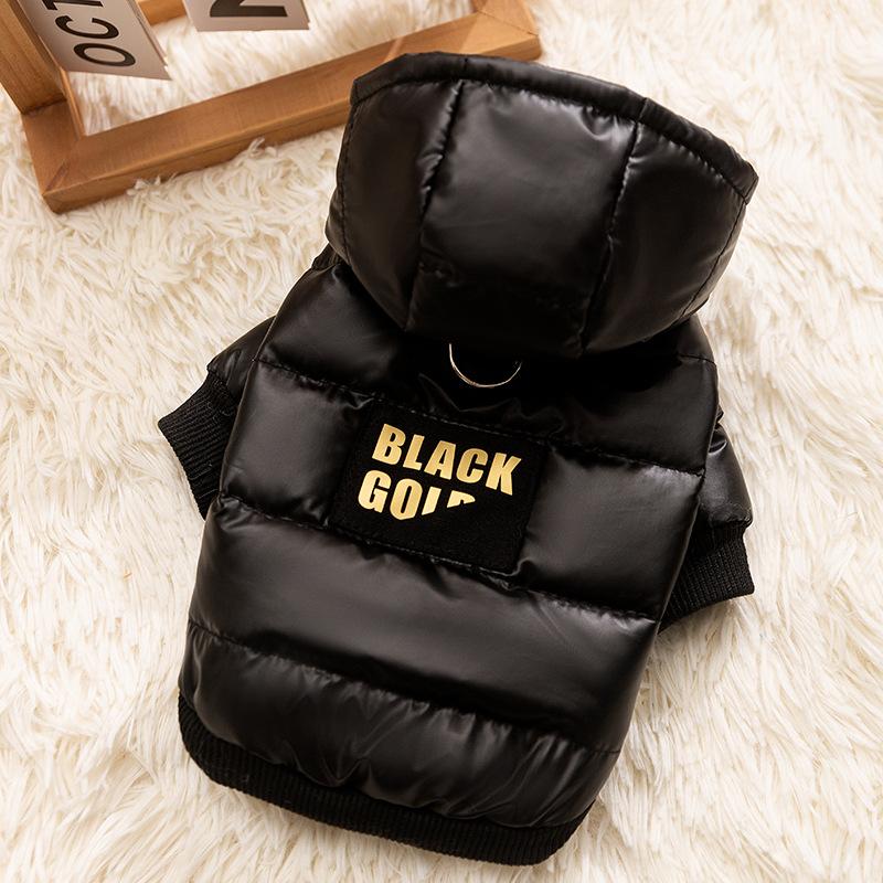 

Кошачья одежда согревает осенью и зимой, утолщенная, с графеном, черное золото, черная, для собак средних и маленьких пород, собака, питомец, кошка, пуховик XXL (recommended weight 15-10kg)