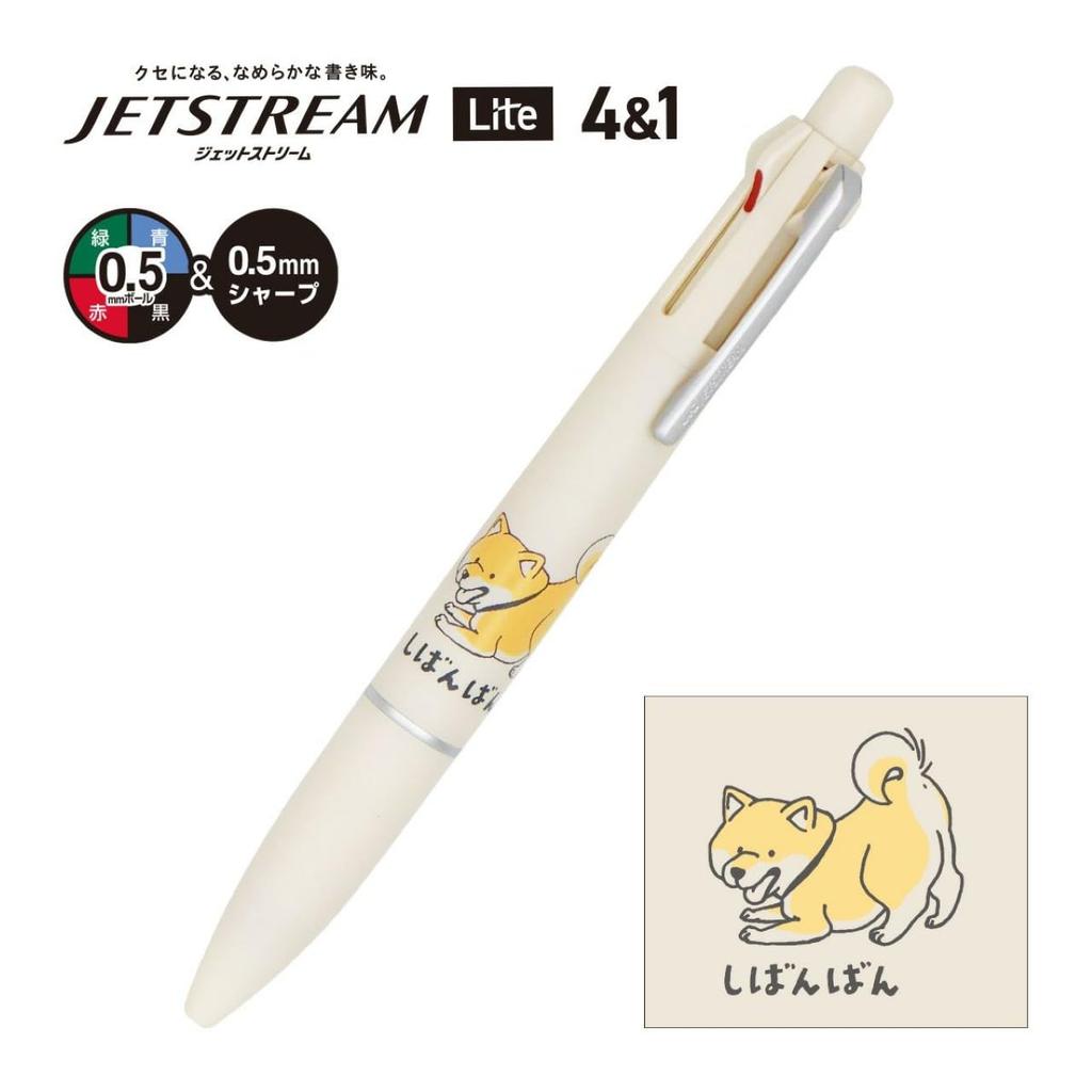 Mindwave Jetstream Character Ballpoint Pen Mechanical Pencil Everyday Multi-Pen 4&1 4-Color + 0.5mm (Shibanban Life)
