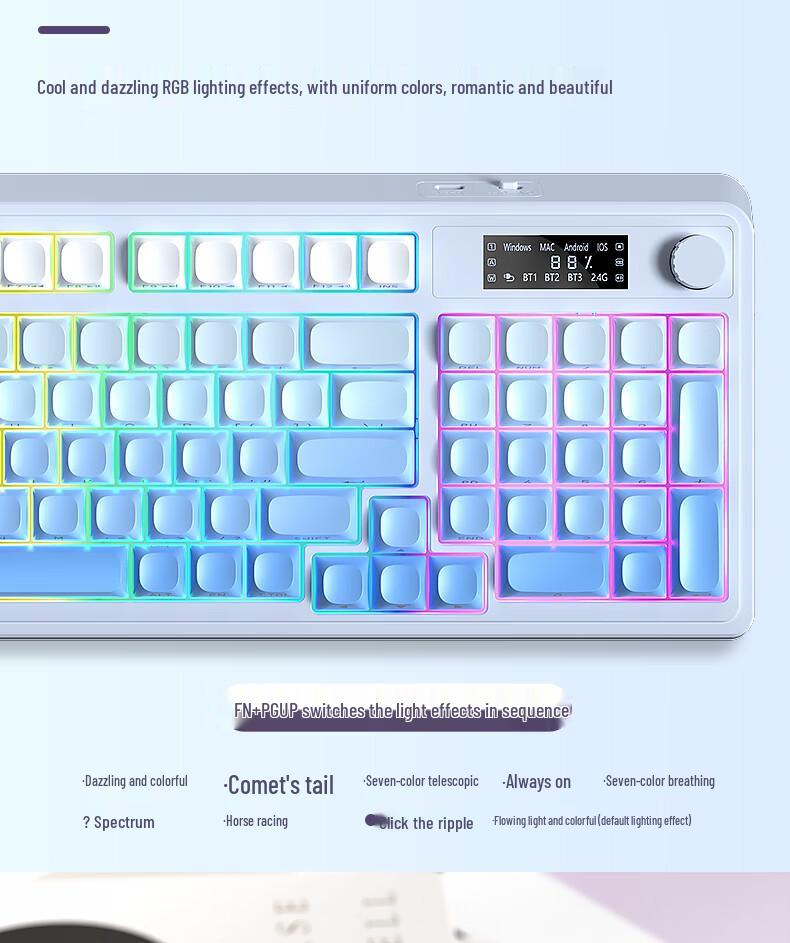 AULA S99PRO Silent Mechanical-Feel RGB Keyboard: Ergonomic, Long Battery, Triple-Mode