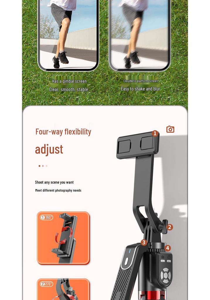 Multifunctional Bluetooth Selfie Stick: Four-Leg Stand with Remote, Wide-Angle Rotating Ball Head