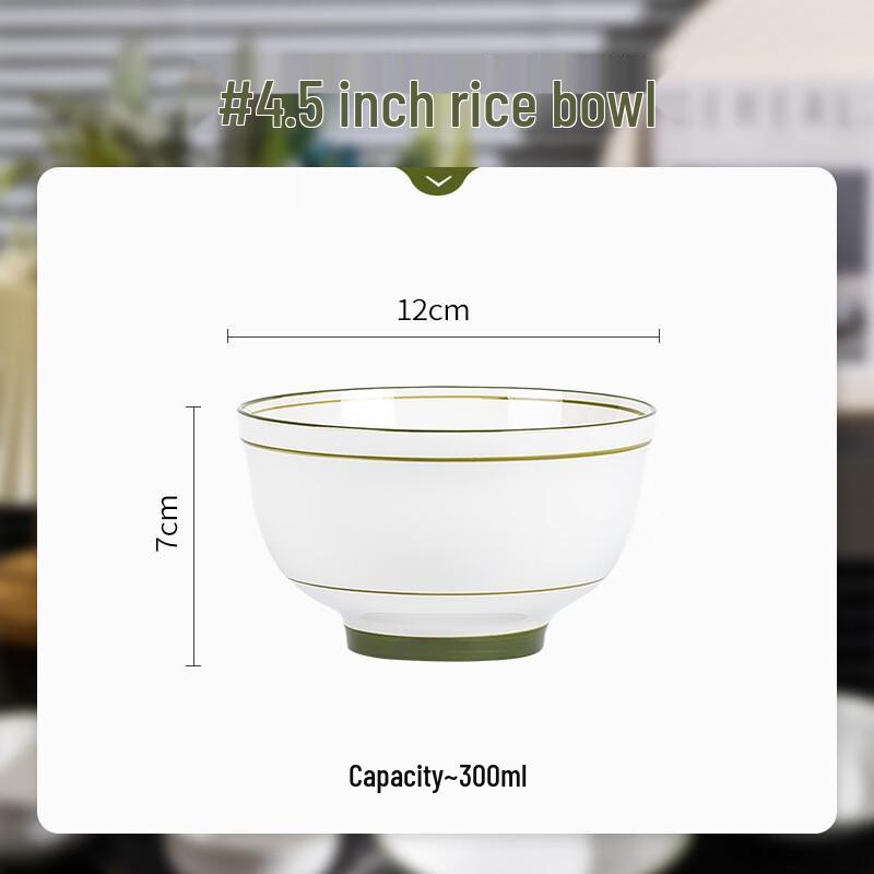 Elegant Green Nordic Ceramic Rice Bowl