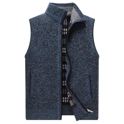Herbst Winter Herren Pulloverweste Dick Warm Ärmellos Gestrickte Strickjacke Weste Überzieher Reißverschluss Lässig Oberbekleidung Weste Ärmellos
