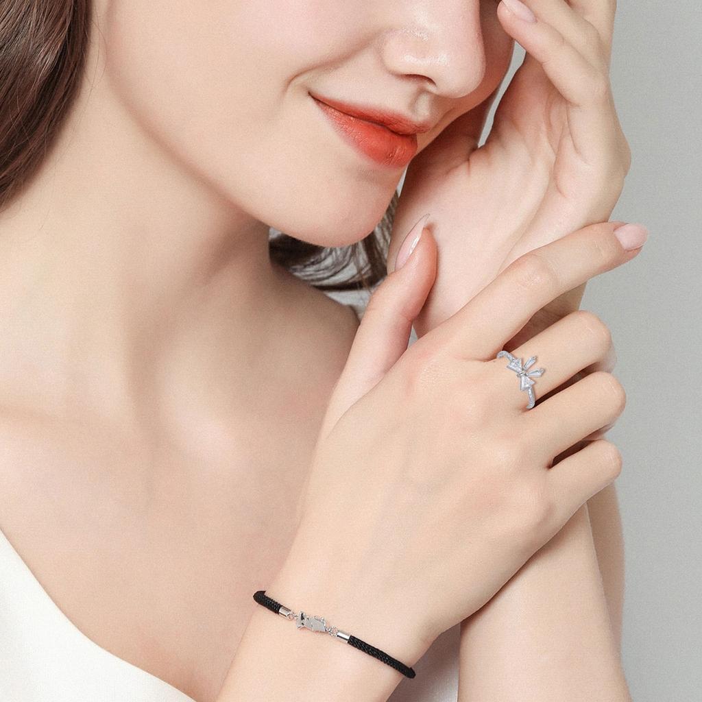 Elegant White Bowknot Rings Open Rings for Women and Girls Adjustable Zircon Jewelry Perfect for Parties and Dates