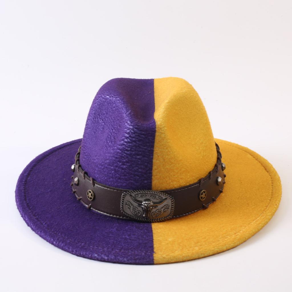 Popular European and American Classic Double-color Wide-brimmed Top Hat Men's and Women's Fashion OL Style Cowboy Hat Jazz Hat