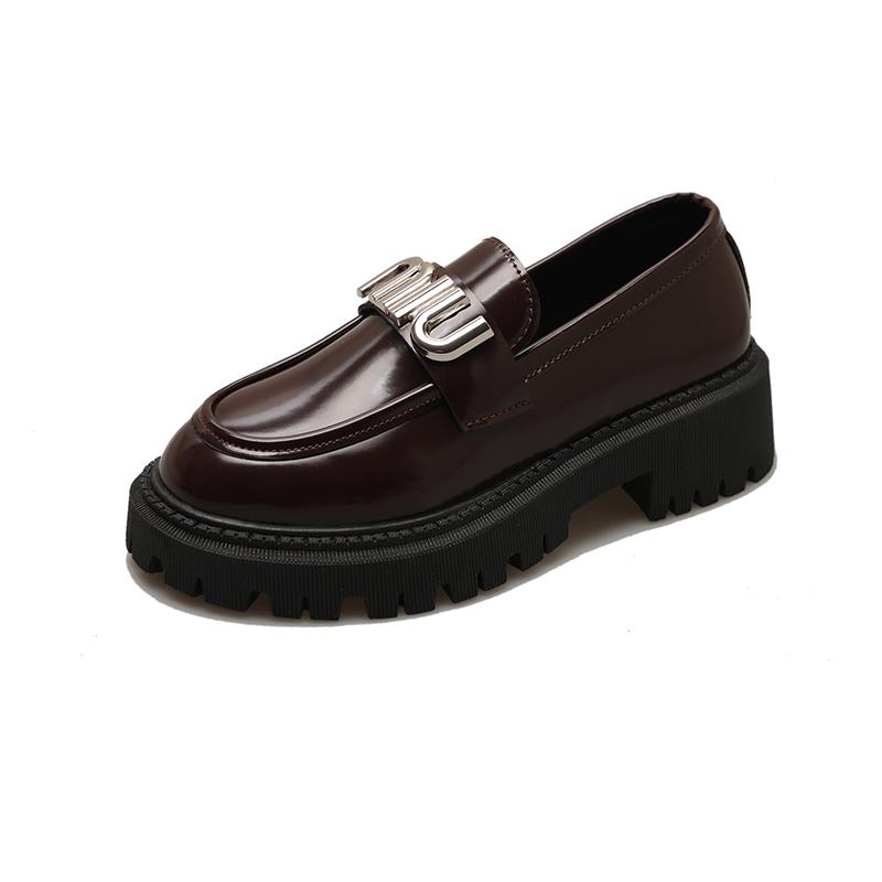 Fashion Loafers for Women 2024 Autumn and Winter British Style Thick-soled Single Shoes Solid Color Casual Fashion Mary Jane JK Shoes