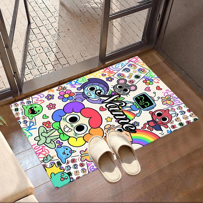 Custom Name Personalized Dandy's World Print Carpet, Versatile Home Decor Rug, for Playroom, Apartment, Balcony, Entryway, Hallway Gift