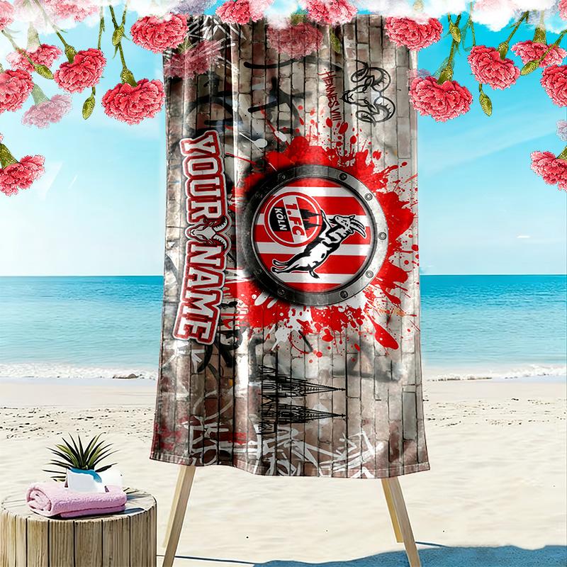 1. FC Köln Print Beach Towel, Large Soft Quick Dry Towel for Beach Camping Swimming