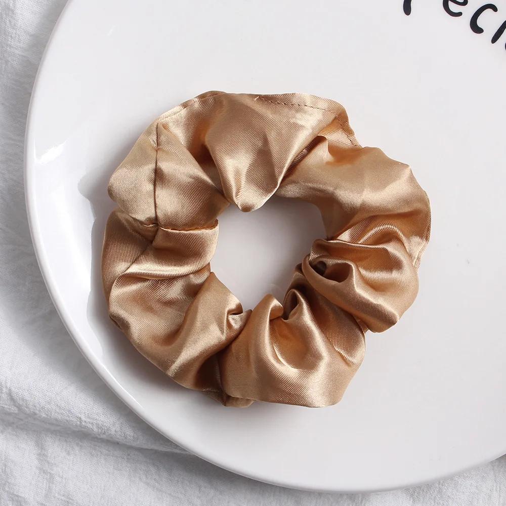 1piece Fashion Silk Scrunchies Solid Red Rubber Bands for Women Girls Korean Elastic Hair Bands Ponytail Hold Hair Accessories