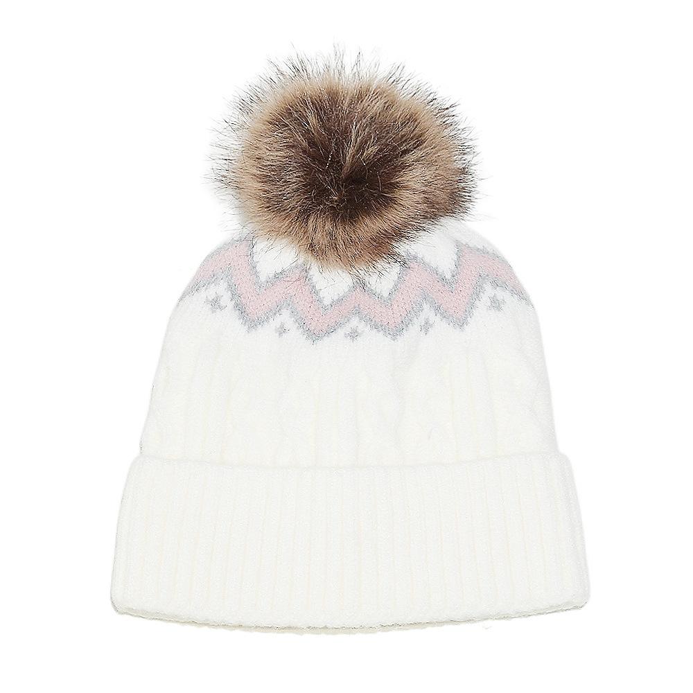 Temu Autumn and Winter New Wool Hat 8-figure Braid Wave Knitted Hat Velvet Ski Hat Women's Winter